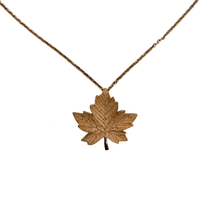 گردنبند برگ افرا رزگلد برزگ NC011