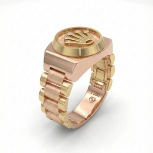 انگشتر مردانه رولکس بند ساعتی گرد RM002