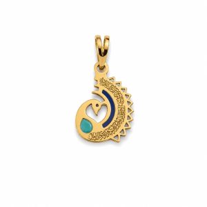 آویز طلا طاووس وانیکاد کودکانه زرد KPD007