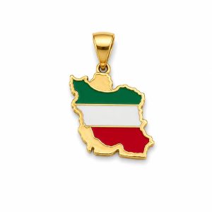 آویز طلا ایران (پرچم) زرد PD085