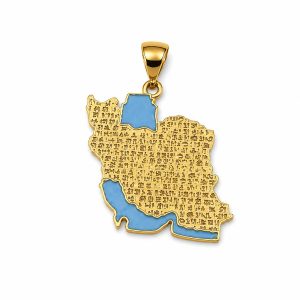 آویز طلا ایران (خط میخی و دریا) زرد PD084