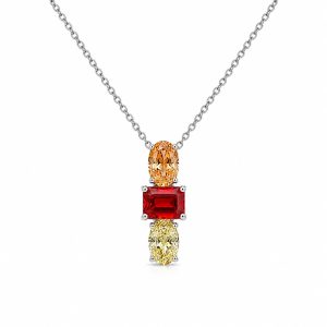 گردنبند طلا سنگی رنگ پاستیلی زنانه سفید NC163